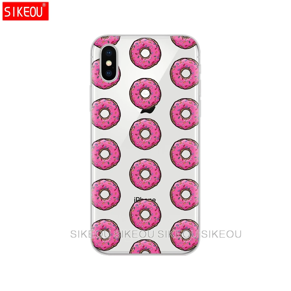 Silicon Cover Phone Case For Iphone 6 X 8 7 6s 5 5s SE 2020 Plus 10 XR XS MAX 11 pro transparent Pizza watermelon pineapple | Аксессуары