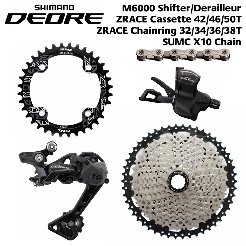 Shimano DEORE M6000 10 Скорость переключения + задний переключатели 42 т 46 50 ZRACE