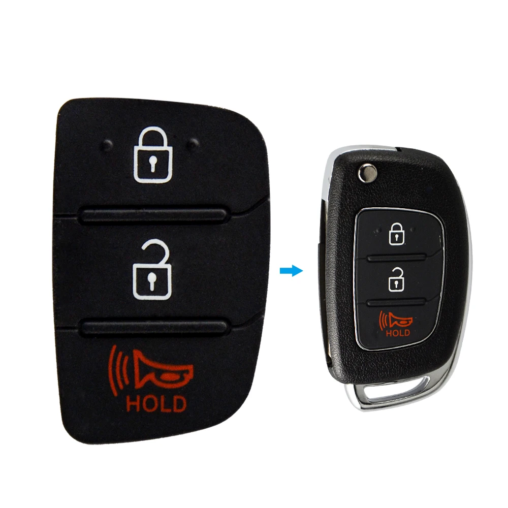 Резиновый кнопочный чехол OkeyTech для Mistra Hyundai HB20 SANTA FE IX35 IX45 3 4 кнопки раскладной