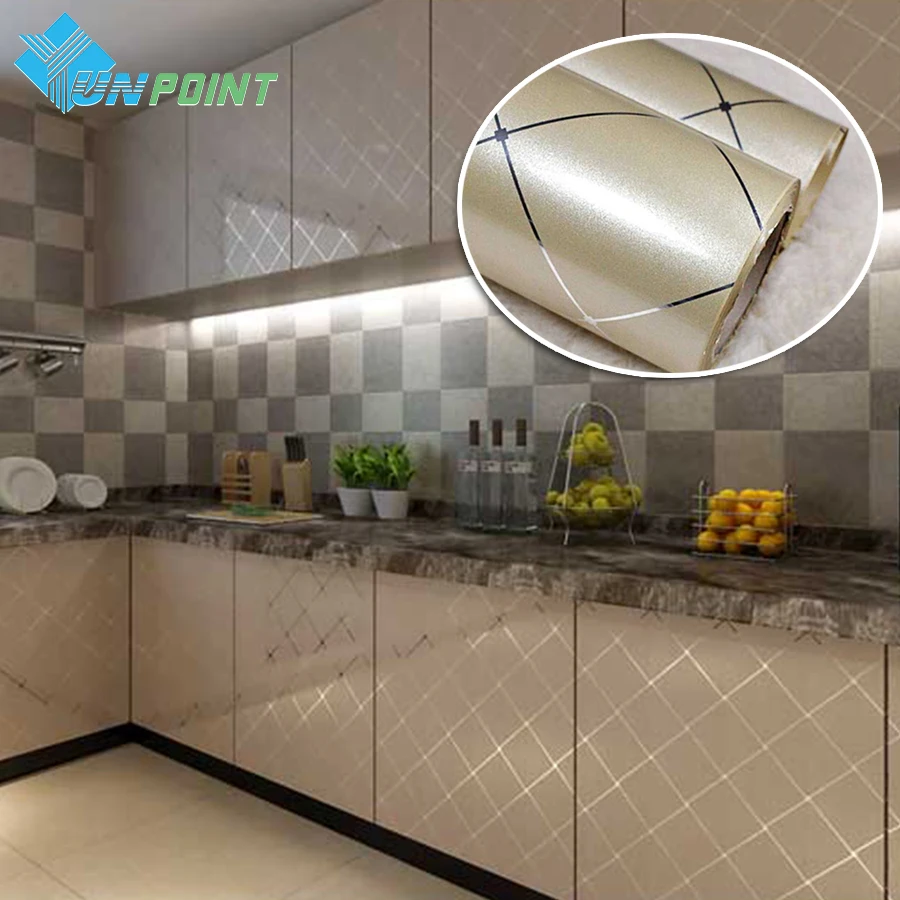 

60cmX5m Modern Gold Paint Grid DIY Decorative Stickers Furniture Cabinet Renovation Film PVC Self adhesive Wall paper Waterproof
