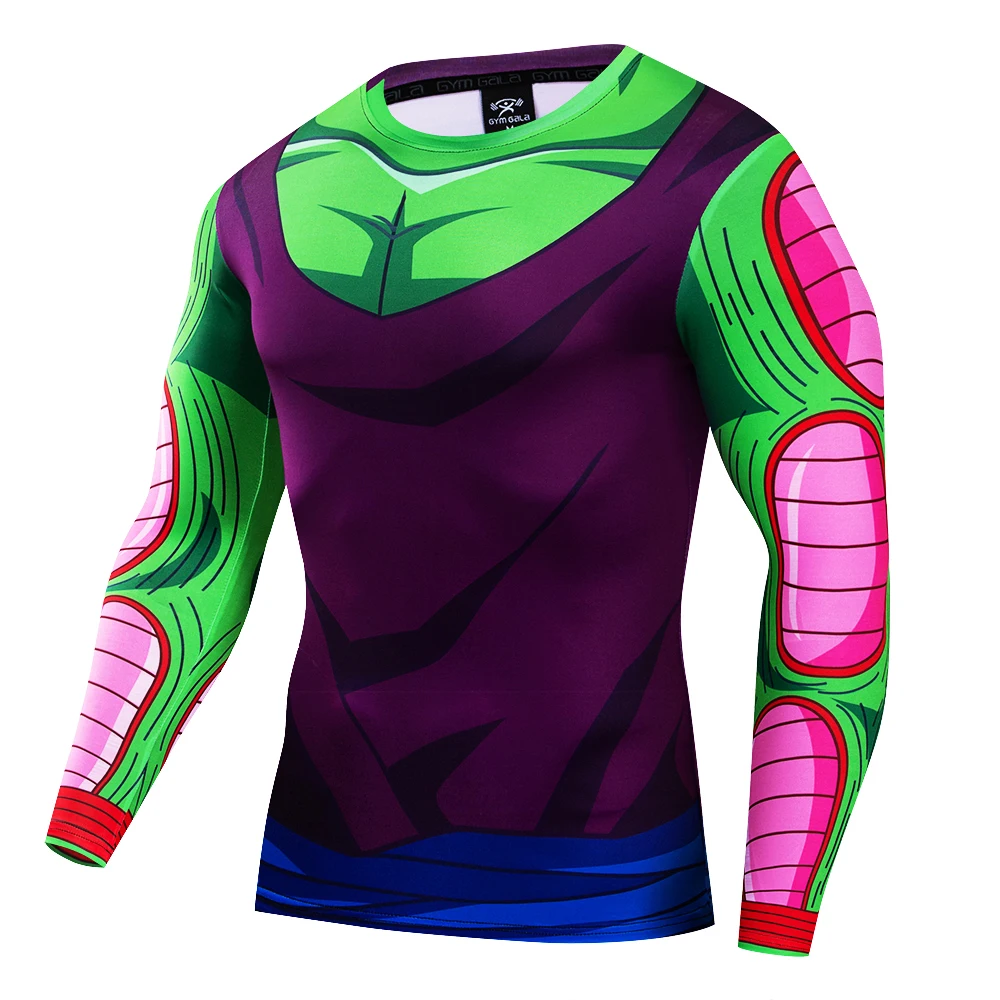 Аниме Dragon Ball Z Vegeta Супер Saiyan Goku Piccolo Мужская 3D футболка костюм Фитнес футболка с длинным рукавом Джерси корсеты