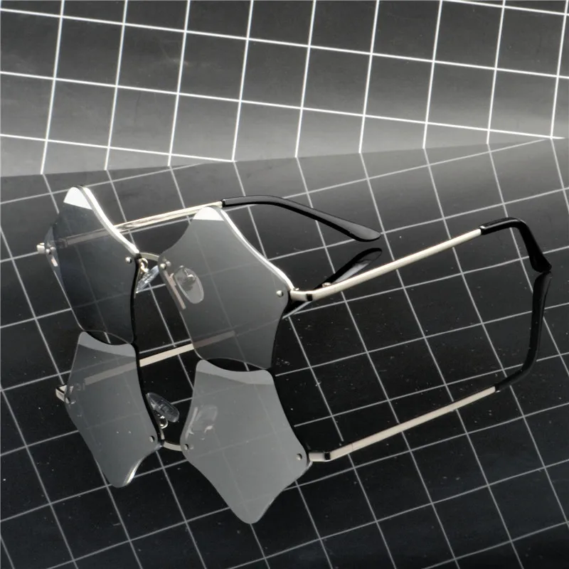 Дизайнерские солнцезащитные очки с маленькими звездами полые геометрические