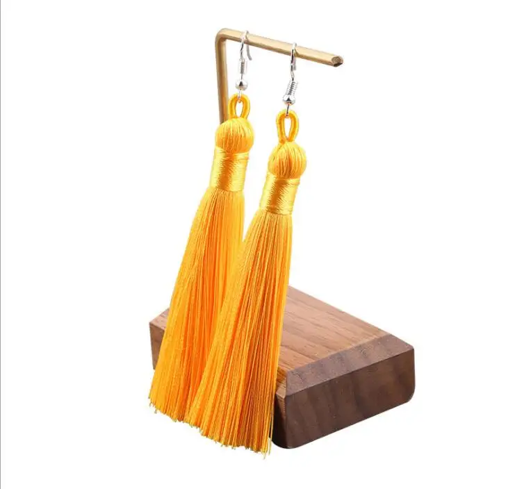 Fashion Charm Long Tassel Triangle Drop Earrings For Women Girls Party Vintage Ethnic Multicolor Earring Jewelry Gifts | Украшения и