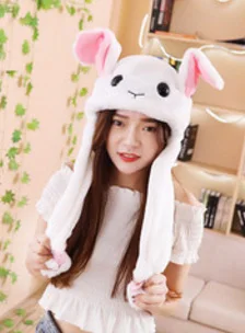 Rabbit C Животное Дамбо Пикачу кролик Единорог кошачьи уши плюшевые подушки безопасности колпачок Забавный Косплей вверх вниз движущиеся уши плюшевые игрушки - Цвет: Rabbit C