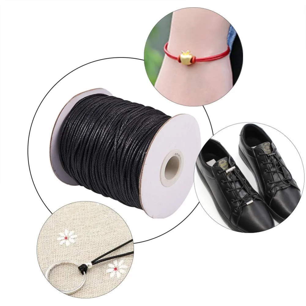1 мм 84 м/рулон Waxed Cord Jewelry findings "сделай сам" для изготовления ткани браслет Цепочки и ожерелья плетеная нить бисером фурнитура для аксессуаров Материал