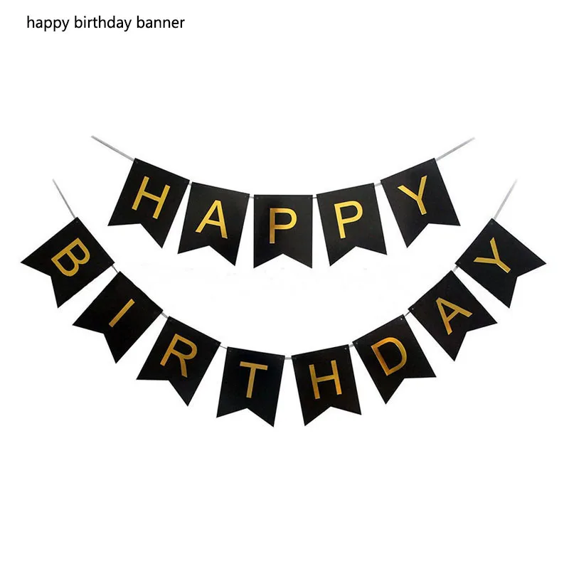 banner 1 Набор, 30, 40, 50, 60, украшения для дня рождения, для взрослых, индивидуальные принадлежности для дня рождения, золотой, черный, Юбилейный Декор - Цвет: banner
