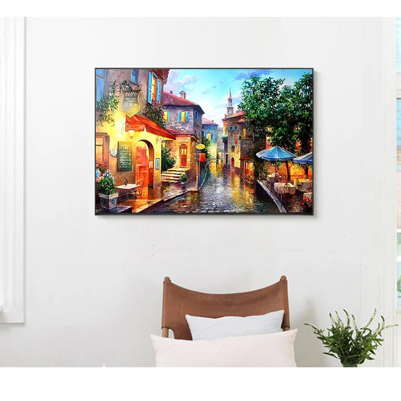 5d Diy Алмазная картина вышивка крестом Riany Town алмазная круглая мозаика фотографии