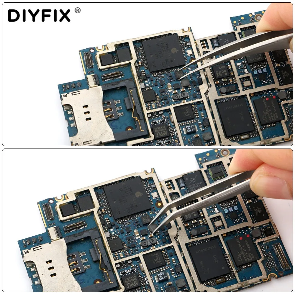 2 шт. антистатические щипцы DIYFIX прецизионные из нержавеющей стали тонкие