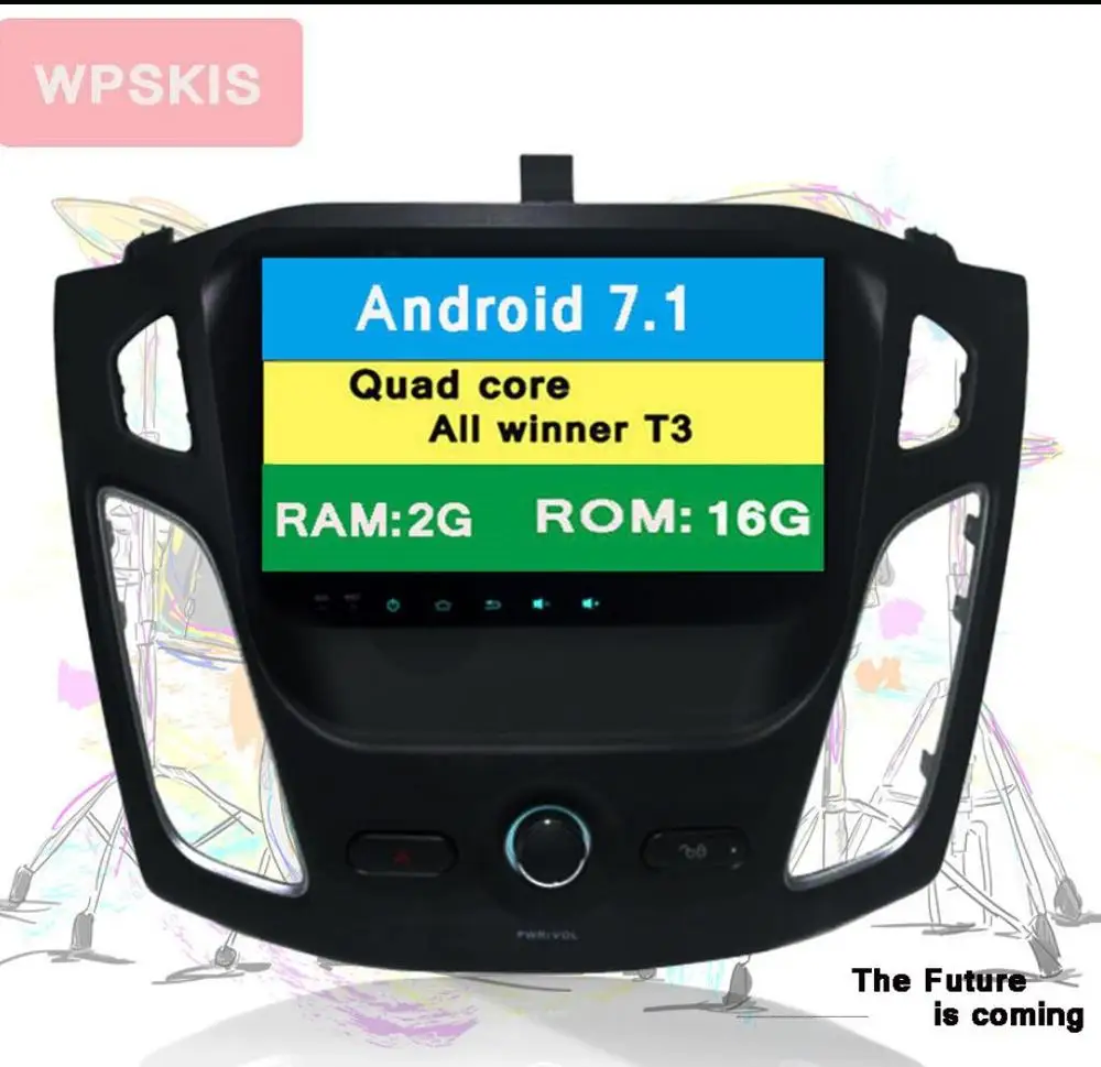 Ram 4G rom 64G HD 1024X600 Android 9,0 автомобильный dvd-плеер для Ford Focus 3 2011 2012 2013 gps навигация радио 3/4G wifi Аудио - Цвет: 8.1 1G-16G 4Core