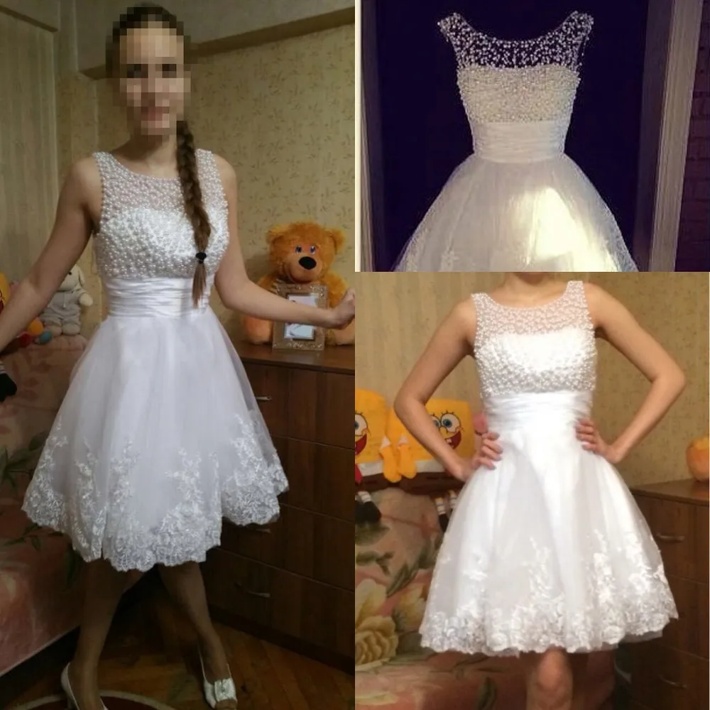 Новинка белое короткое свадебное платье es The Brides сексуальное кружевное свадебное платье размера плюс цвета слоновой кости vestido de noiva настоящий образец - Цвет: Белый