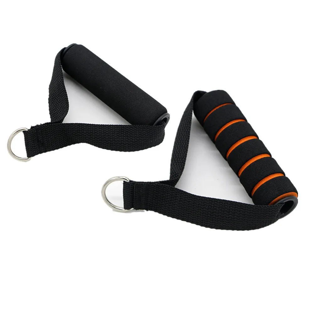 Multi-purpose D-ring Spring Pull Rope Cable Bar Elastic String Foam Handle Fitness Equipment with stiffness nylon belt #25 | Спорт и