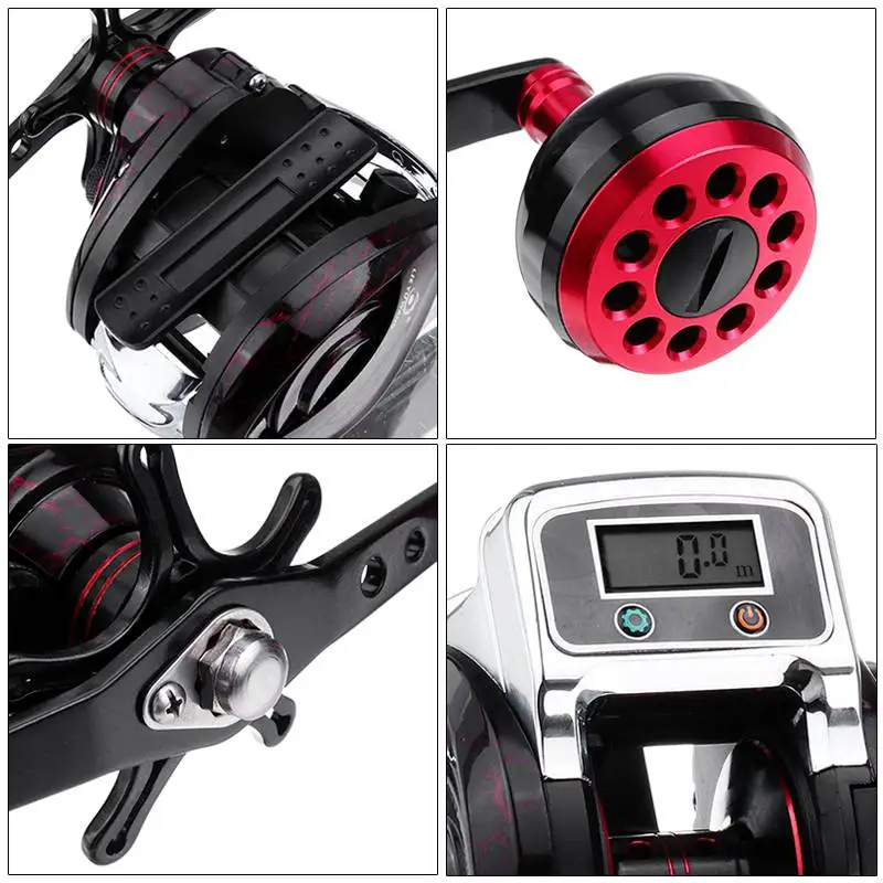 Digital Display 14+ 1 Bearings Waterproof 6.3:1 Left / Right Hand Baitcasting Fishing Reel High Speed Fishing Reel Brake System
