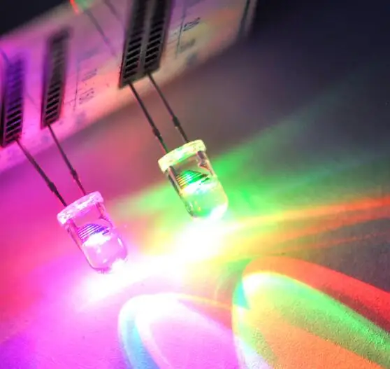50 шт. F5MM F5 5 мм DIP RGB Красный Зеленый Синий медленный светильник для вспышки бусины