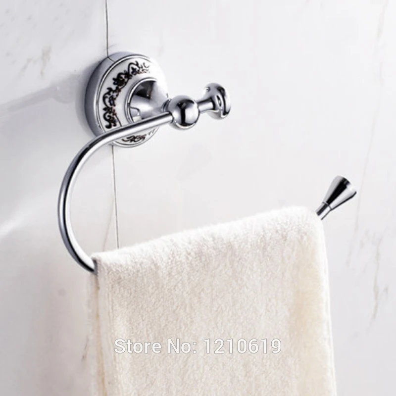 Новое Керамическое Основание Держатель для полотенец ванной комнаты кольцо хром