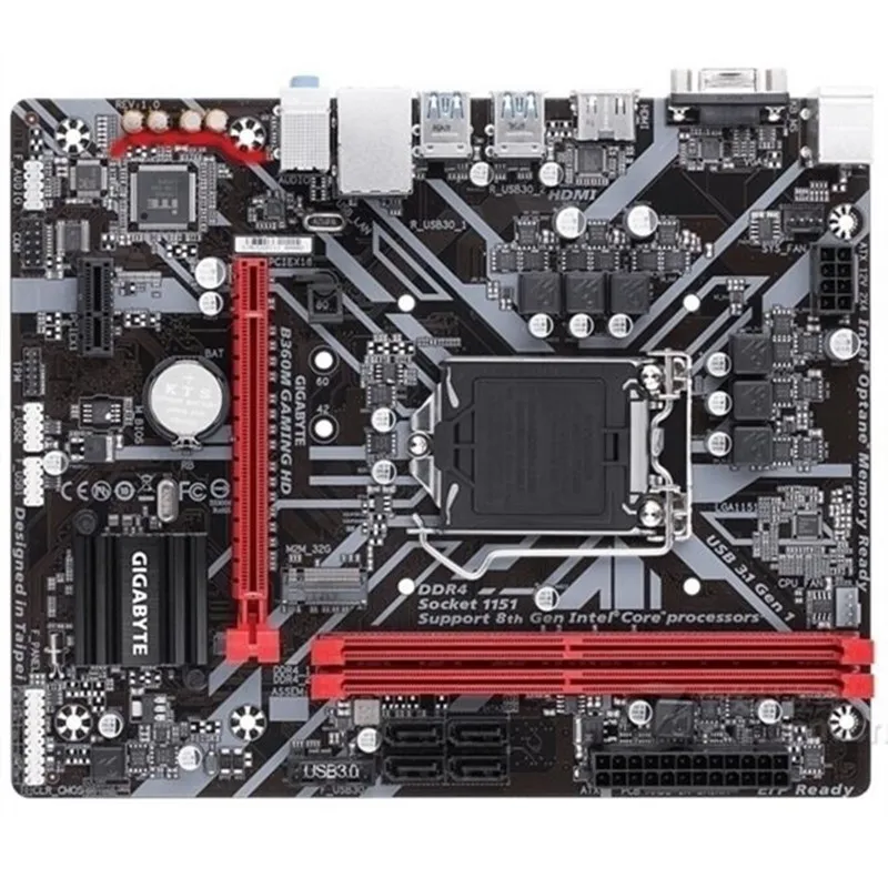 Для Gigabyte GA-B360M игровой HD б/у для рабочего стола, B350 материнская плата B360M игровой HD гнездо LGA1151 DDR4 USB3.0 SATA3
