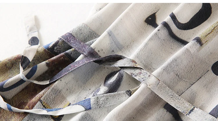 Женское платье с поясом платья из 100% натурального шелка принтом без рукавов