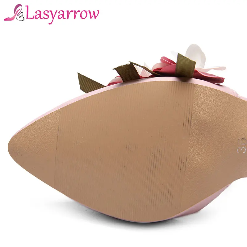 Туфли Lasyarrow женские с ремешком на щиколотке милые модные свадебные вечерние Фли