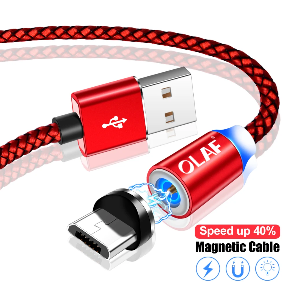 Магнитный кабель Micro USB OLAF 1 м 2 шнур для быстрой зарядки Samsung Xiaomi Huawei фотокабели |