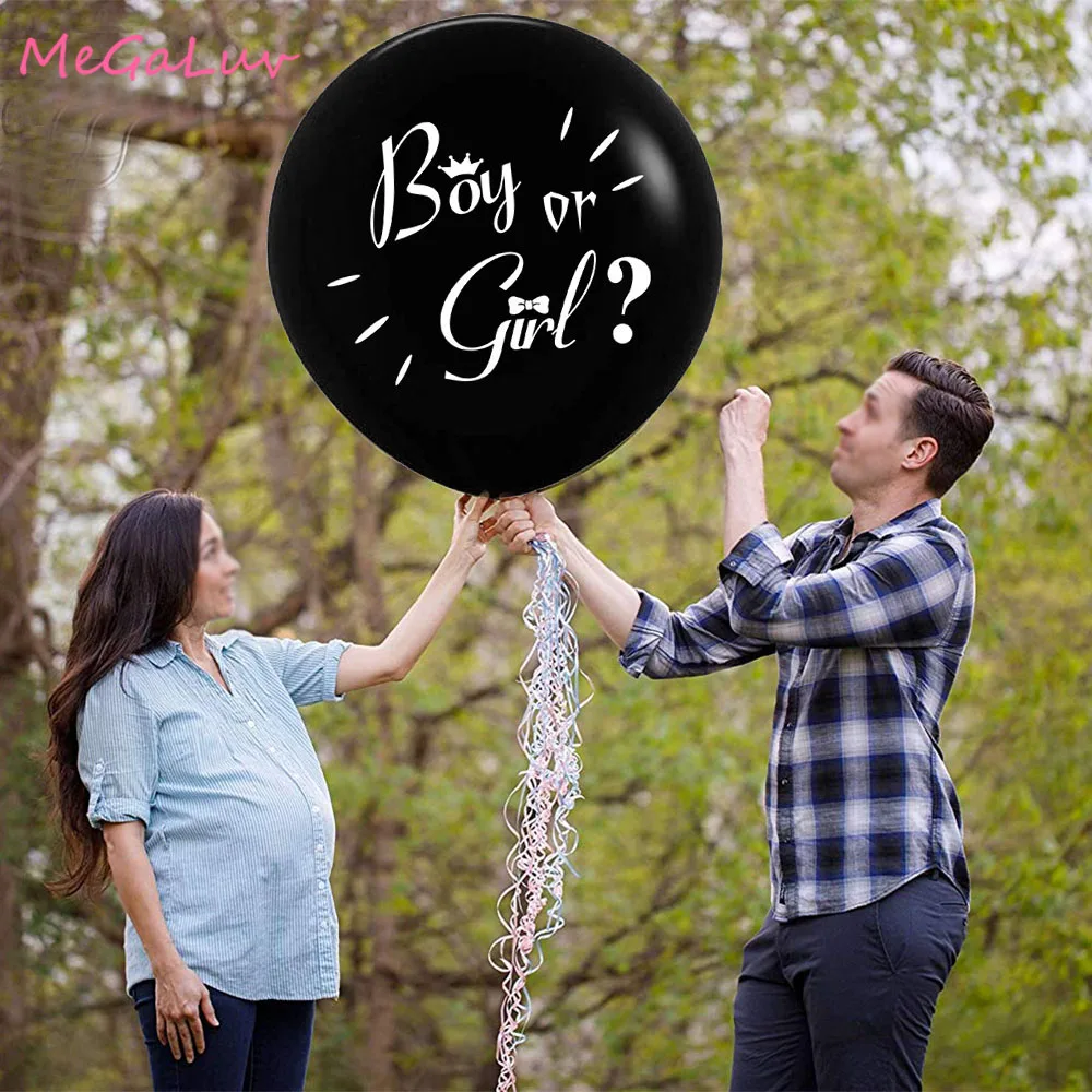 Джамбо 36 дюймов Детские воздушные шары большой черный шар с розовыми и синими