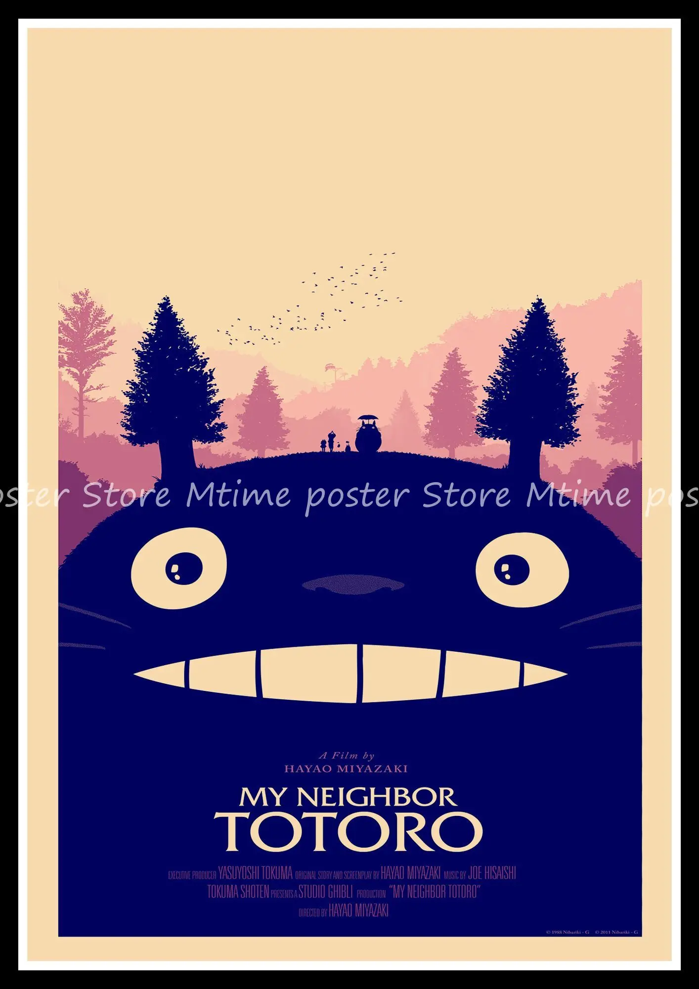 С изображением героя мультфильма Мой сосед постер Тоторо классический старой