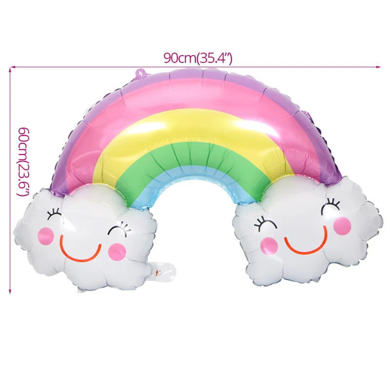 1pcs Rainbow Balloon Единорог вечерние поставки розовый Радуга баннер Единорог тарелки воздушные шары салфетка обертка для кексов детские душ украшения для детского дня рождения - Цвет: 1pcs Rainbow Balloon