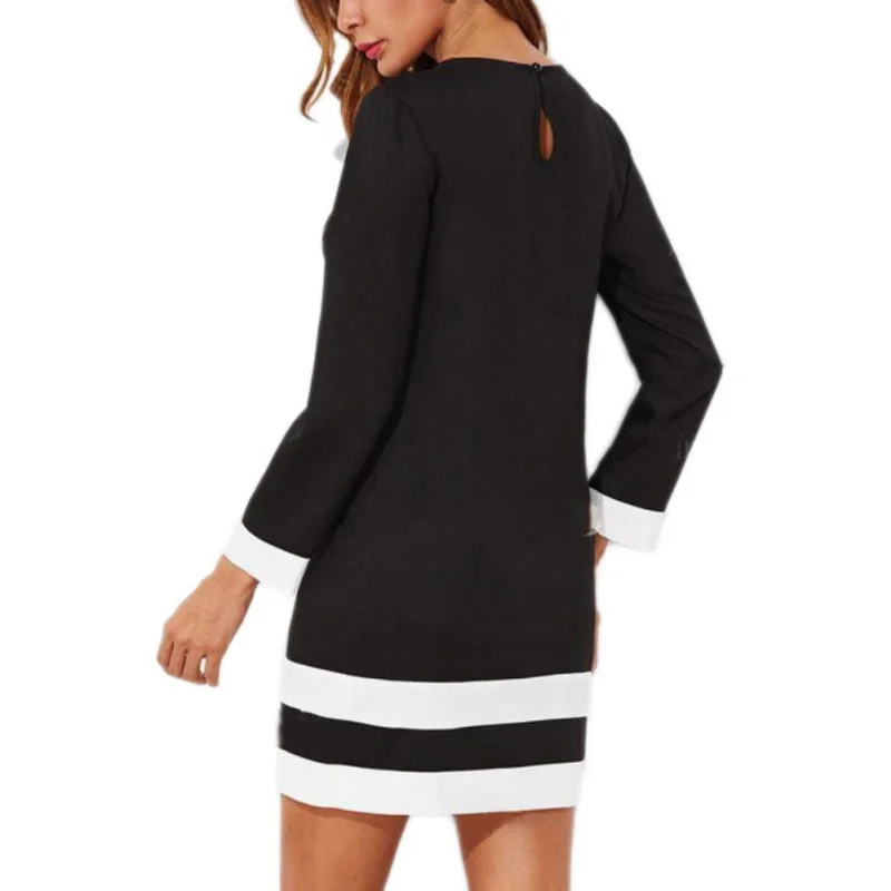 Модное осенне зимнее женское элегантное платье повседневные свободные платья с