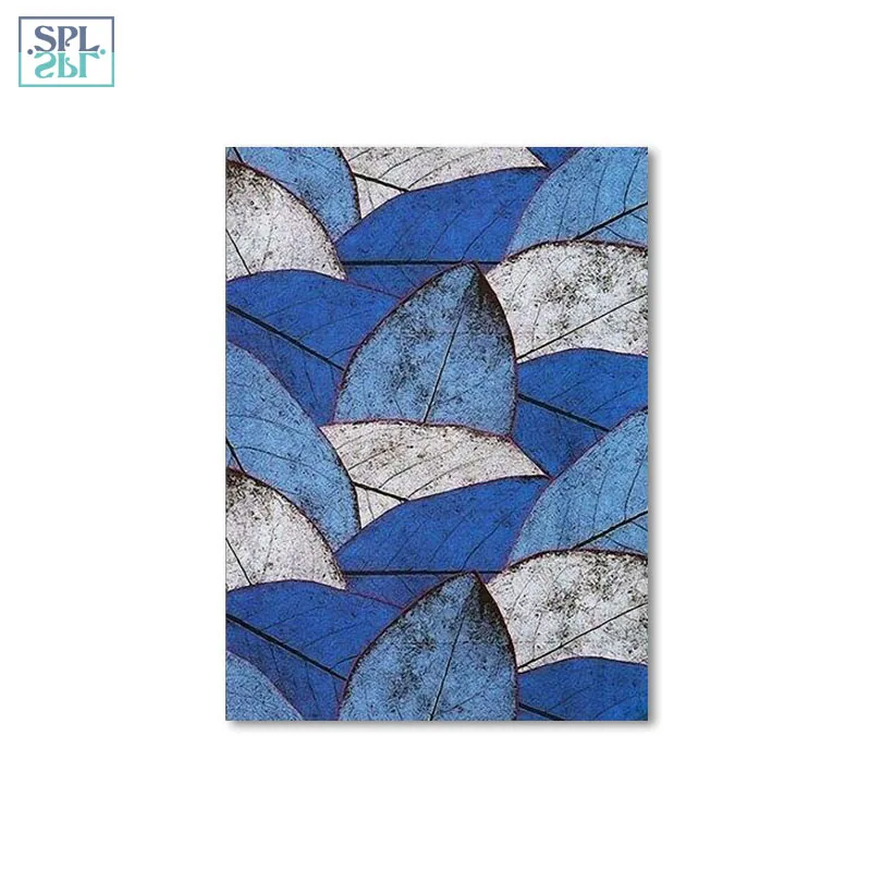 SPLSPL синие листья Ретро абстрактная Настенная картина зеленый Растительный холст