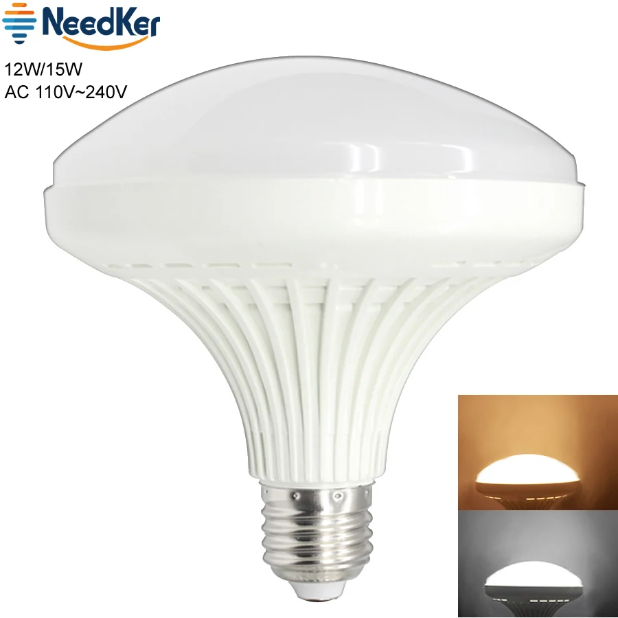 Светодиодная лампа NeedKer 220 В 110 плоская светодиодная E27 SMD2835 12 Вт 15 теплый и