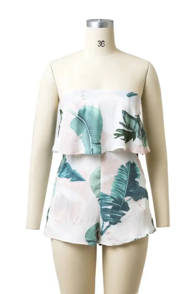 VOGUE! N Новый женский сексуальный комбинезон с открытыми плечами и цветочным