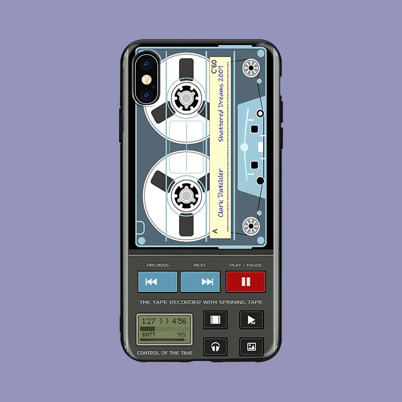 Винтажный клейкий динамик мягкий чехол для телефона из ТПУ iPhone X XS XR Max 5 5S SE 8 8plus 7