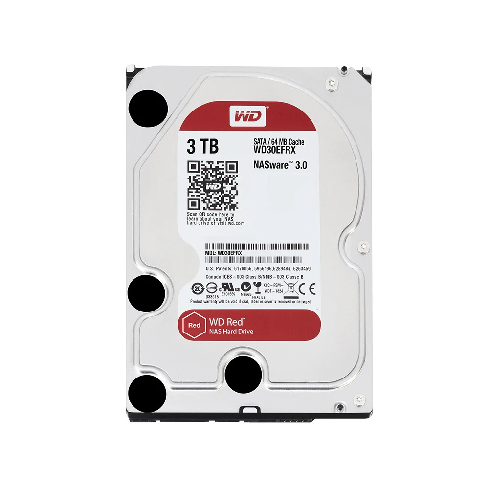 Жесткий диск Western Digital Red NAS 3 ТБ 5400 об/мин класс SATA 6 Кэш-память 64 Мб 5 дюйма для Decktop WD