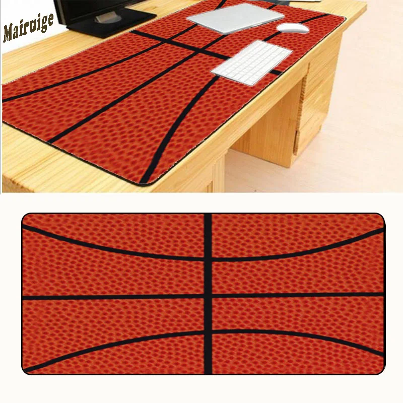 

Mairuige Drop Shipping 900* 400 Orange Basketball Skin Black Edge Lock Mousepad Mouse Keyboard Mat Table Mat Large Mouse Mats