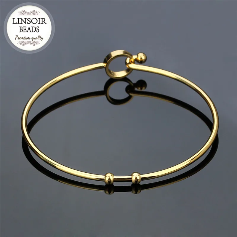 

Fashion Stainless Steel Expandable Open Cuff Wire Bangle Bracelets For Women Gold Color Blank Ball Charm Bangle Bracelet F5189