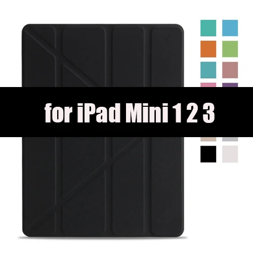 ТПУ Мягкий смарт-чехол для Ipad mini 4 5, Aiyopeen флип-подставка из искусственной кожи авто Пробуждение/спящий чехол для Ipad mini 1 2 3 Чехол - Цвет: Black-123