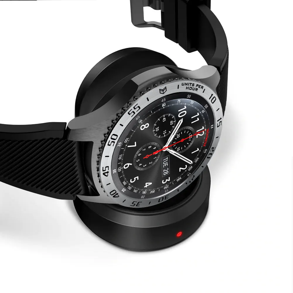 Чехол с кольцом для samsung Galaxy 46 мм/gear S3 Frontier, защитный чехол с кольцом, металлические часы-наклейка, аксессуары