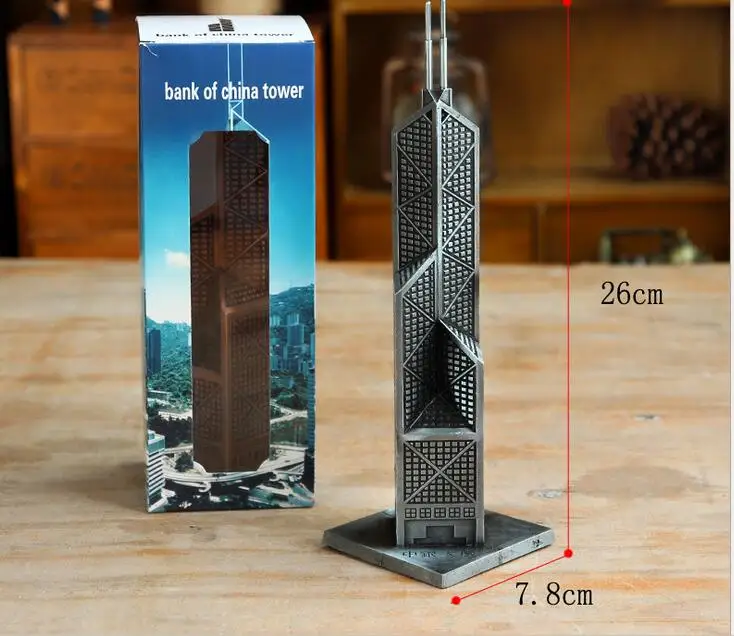 10-дюймовая ретро-скульптура в виде здания металлический корпус Китайская Башня