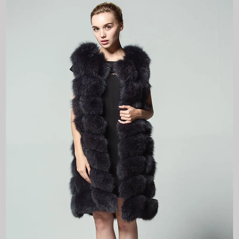 Женский жилет из натурального Лисьего меха средней длины|real fox|real fox furnatural furs |