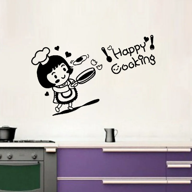 Креативные наклейки для готовки девочек ресторана кухни съемные виниловые на