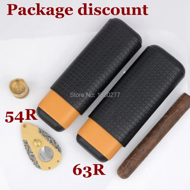 Пакет скидка путешествие на выходные держатель для сигары Cohiba Cedar Wood 2 трубки держатель для сигары Fit 54 кольца+ 63 кольца сигары