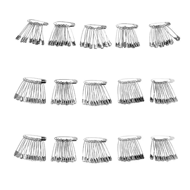 60 шт. Безопасность булавки серебристого тона металлический Нержавеющая сталь 4 5