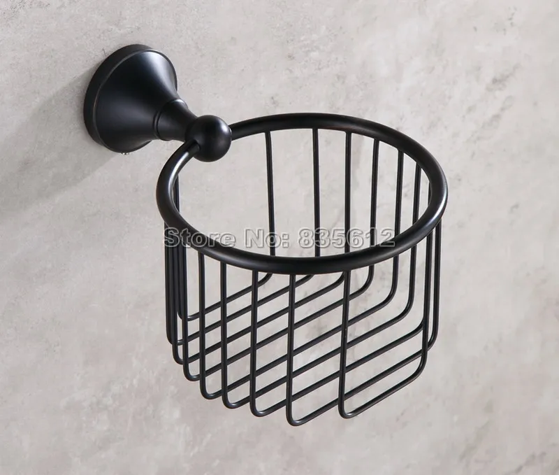 Bathroom Accessory Black Oil Rubbed Bronze Toilet Paper Holder Wall Mounted Roll Tissue Basket Wba855 | Обустройство дома
