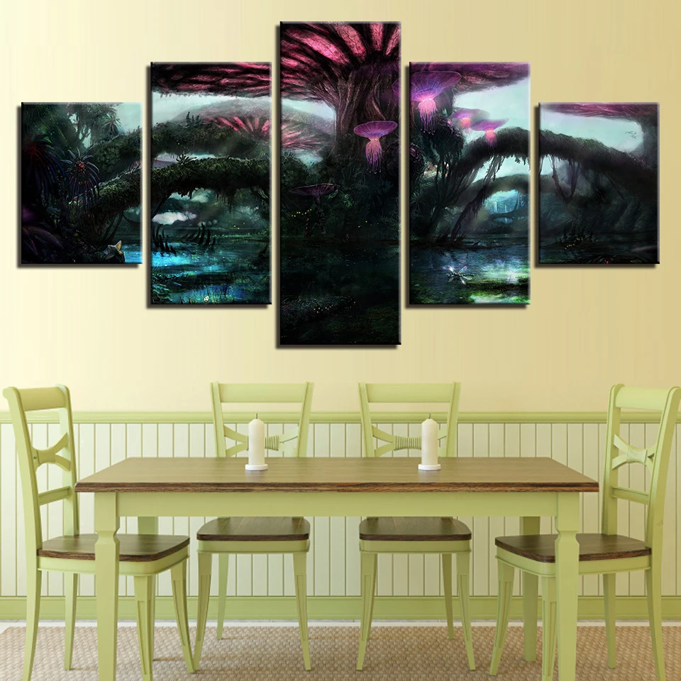 Холст Home Decor Фотографии Wall Art рамки 5 шт. в стиле волшебного леса гриб картины с