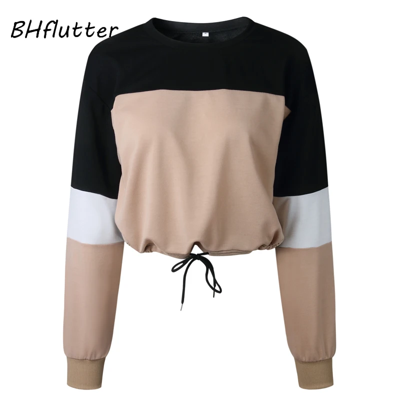 BHflutter Kpop толстовки для женщин Новое поступление О образным вырезом Сращенные