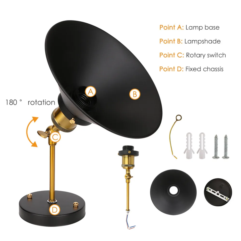 Настенный светильник в ретро стиле 120 В 240 40 Вт настенный бра маленький зонтик