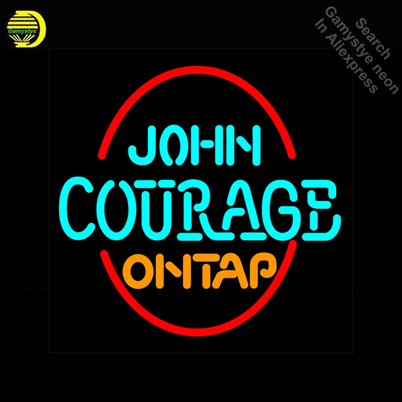 Неоновая вывеска Джон храбрость на кране неоновая светосветильник в виде трубки