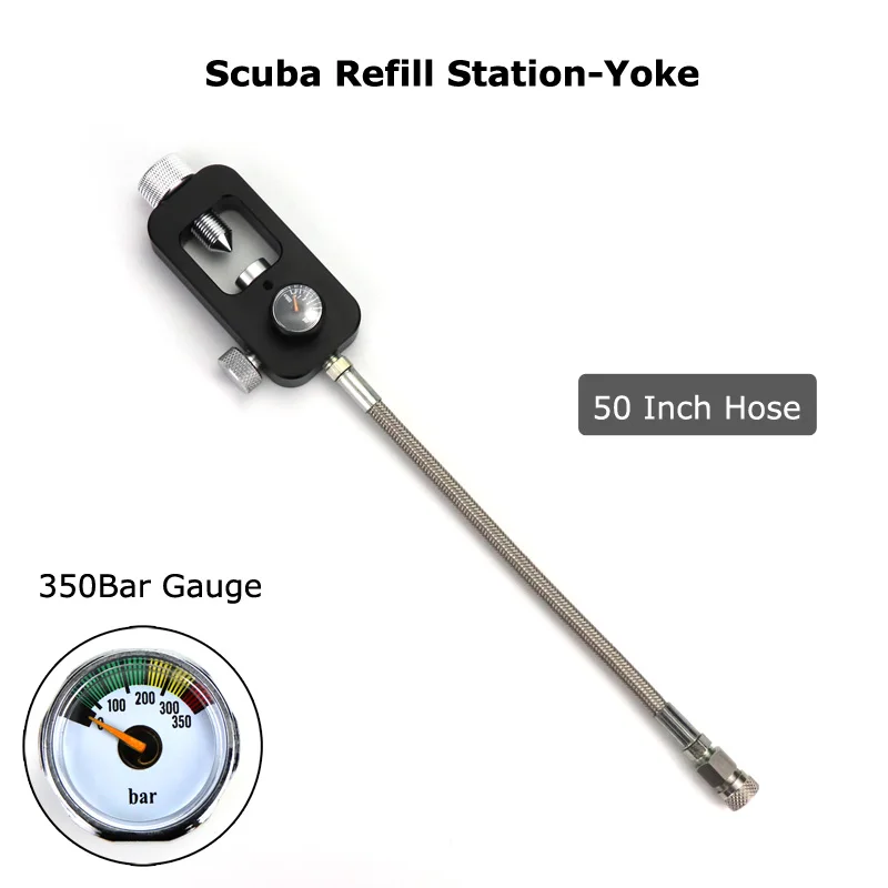 350Bar Gauge 50Inch Пейнтбольный Воздушный пистолет страйкбол PCP воздушная винтовка Дайвинг акваланга заправка станция с 5000PSI 350 бар Калибр для наполнения HPA воздушные танки - Цвет: 350Bar Gauge 50Inch