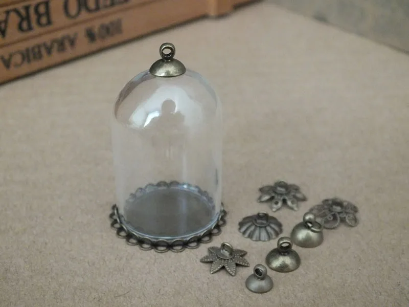 Бесплатная Доставка! Стеклянная Арка ручной работы с бронзовым цветком 38x25 мм