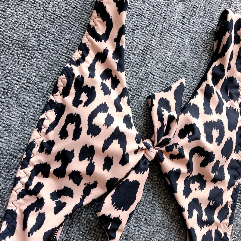 2019 сексуальный леопардовый Цельный купальник женские стринги монокини для