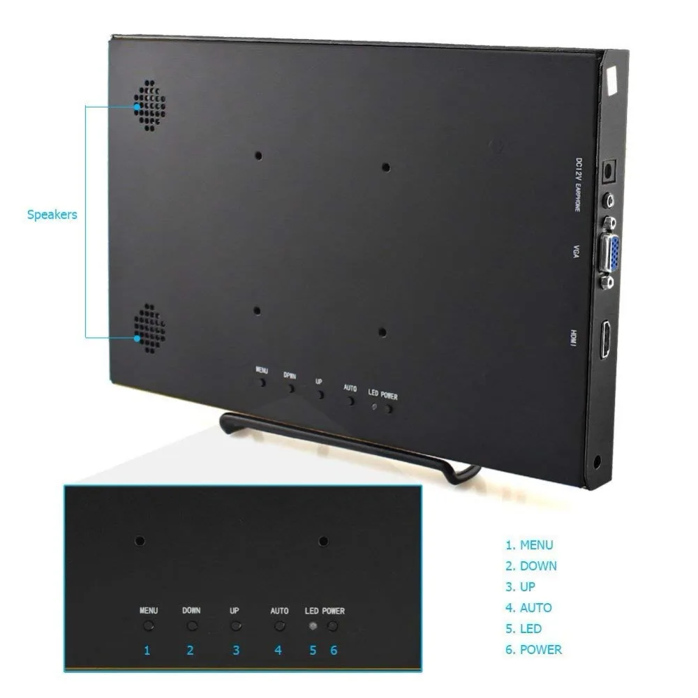 11,6 дюймов ips HD lcd 1080P монитор Мини компьютер и ТВ дисплей с динамиками и Hdmi, VGA для Raspberry Pi WiiU Xbox 360 Windows
