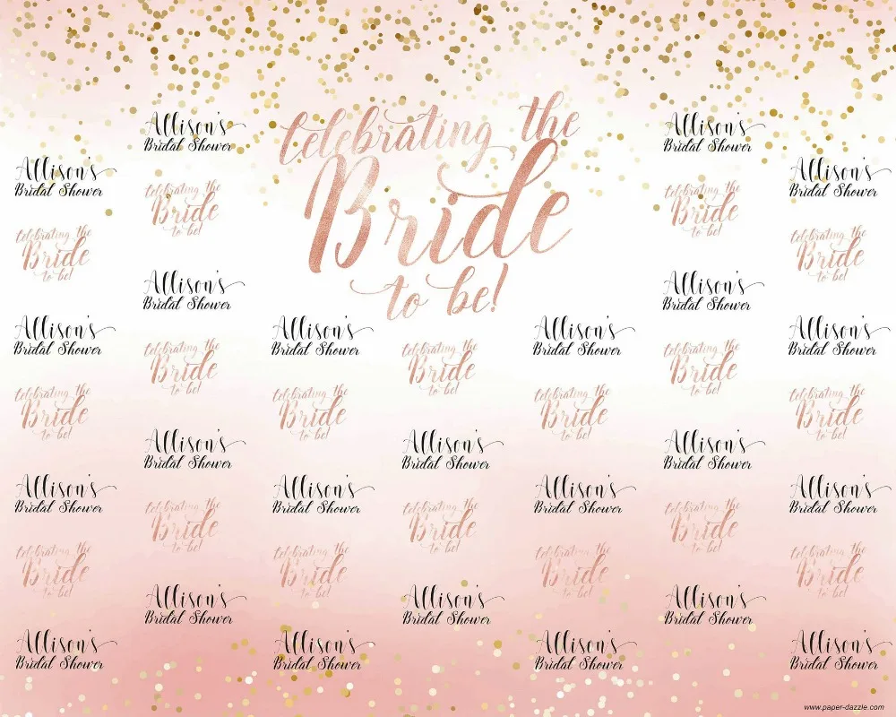 custom Bride Rose Gold Polka Dot Pink backdrops High quality Computer print wedding photography studio background | Электроника